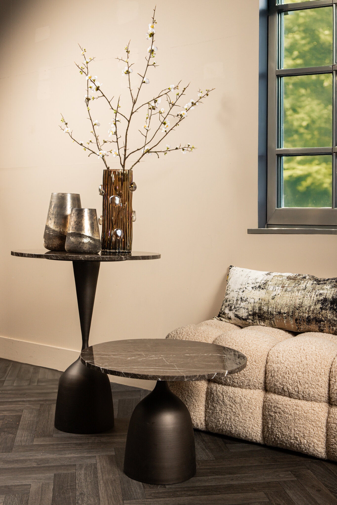 Patras  Bistrotafel  Bruin  Marmer H77cm PTMD