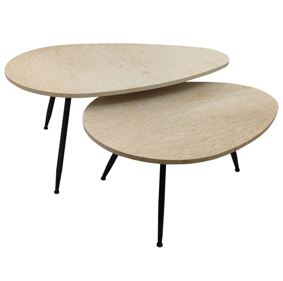 Veria Salontafel Beige Marmer set of 2 PTMD