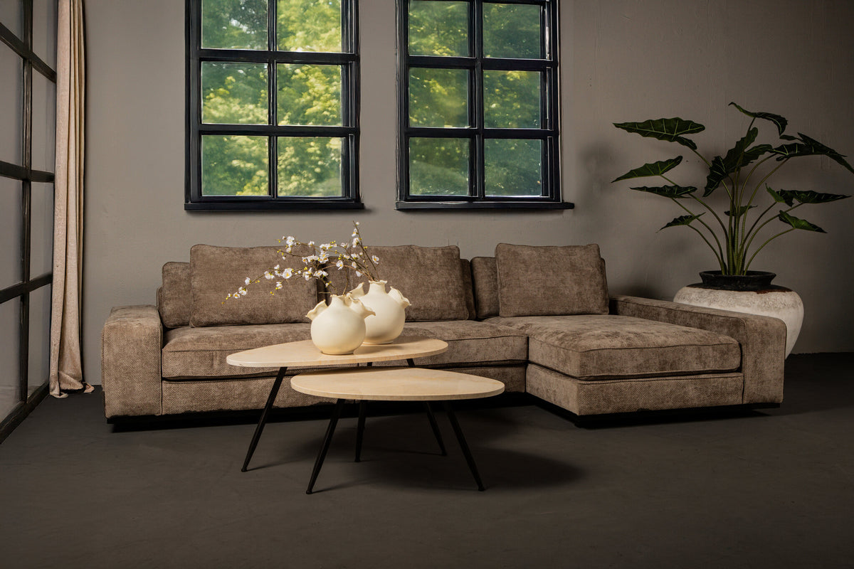 Veria Couchtisch Beige Marmor 2er-Set PTMD