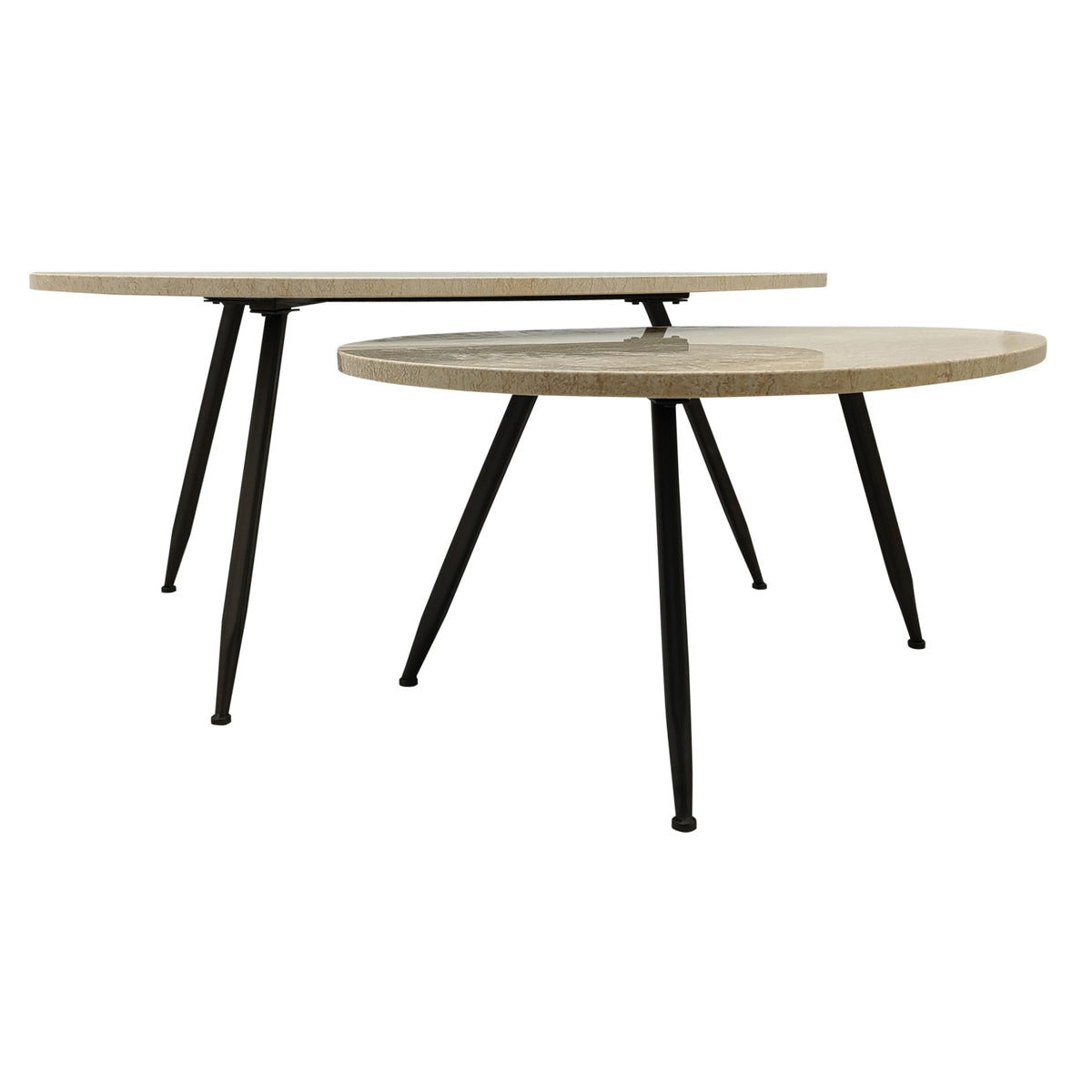Veria Couchtisch Beige Marmor 2er-Set PTMD