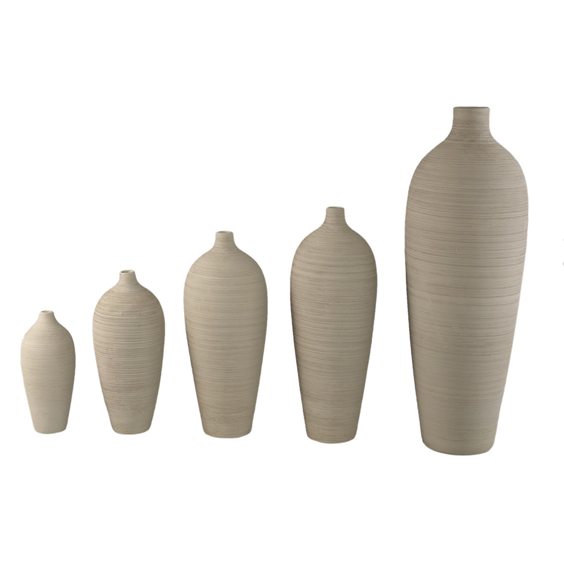 Flesvaas Cavinn Keramiek Beige Ø18cm x H49cm PTMD