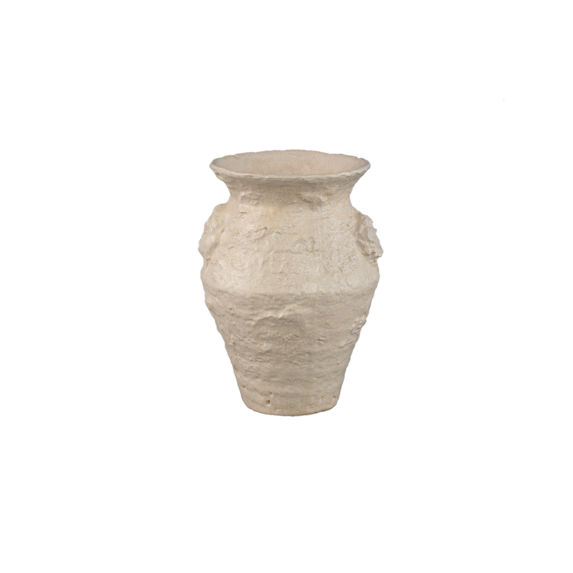 Pot Leandra Beige Ronde Keramische Ruwe Structuur Small PTMD