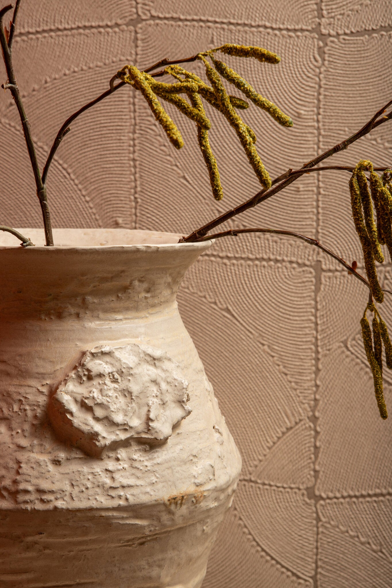 Pot Leandra Beige Ronde Keramische Ruwe Structuur Small PTMD