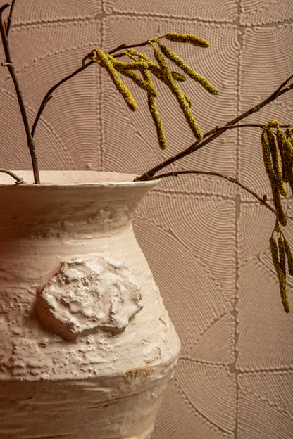 Pot Leandra Beige Ronde Keramische Ruwe Structuur Small PTMD
