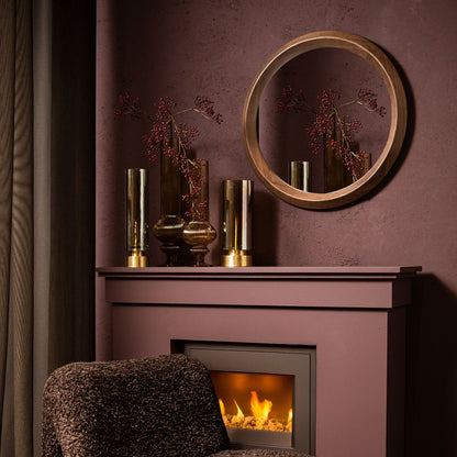 Keala Vaas Amber Glas Geribbeld Rond PTMD Set van 2