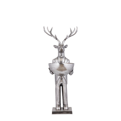 Rendier Beeld met Schaal Gun Metal 109cm Small PTMD