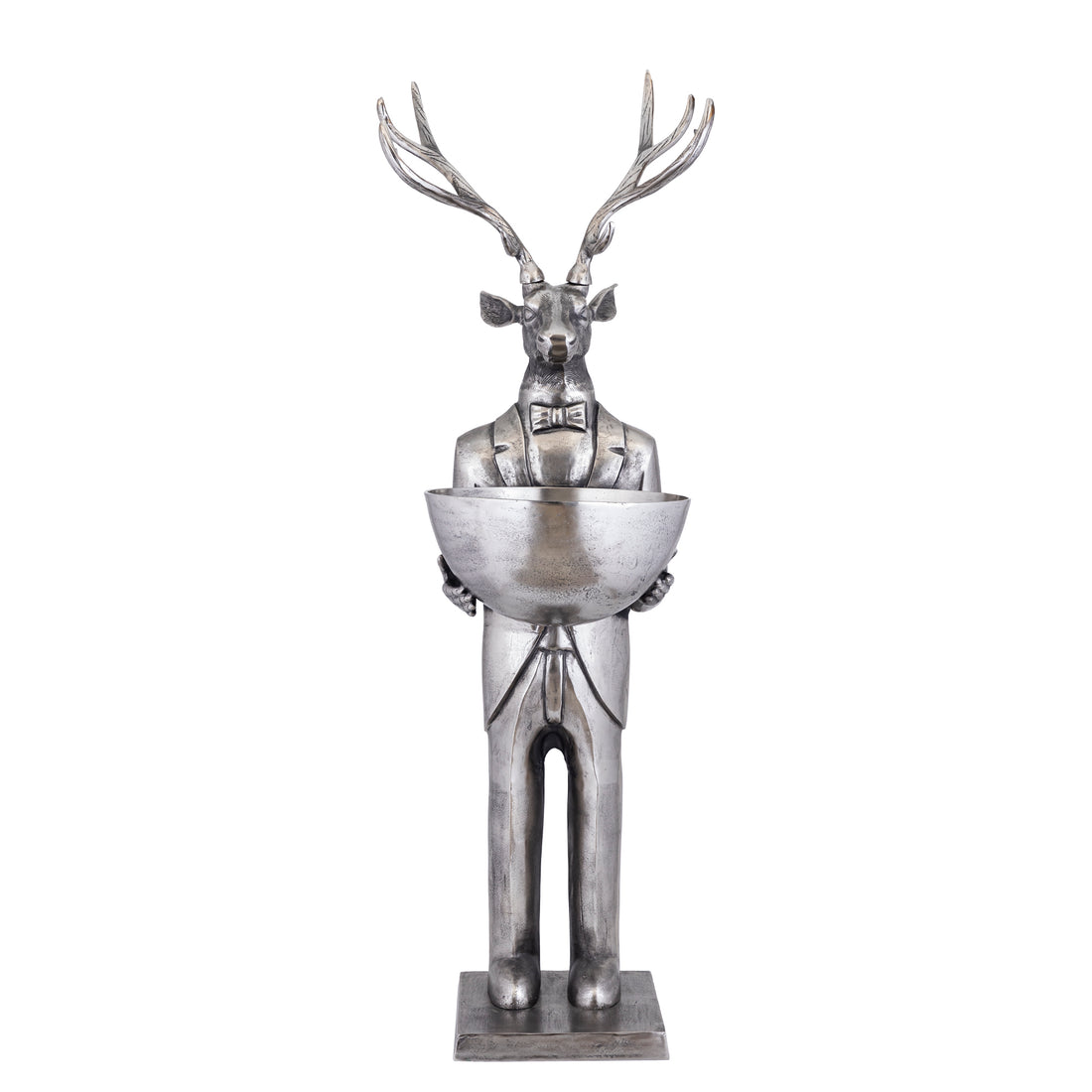 Rendier Beeld met Schaal Gun Metal 192cm Large PTMD