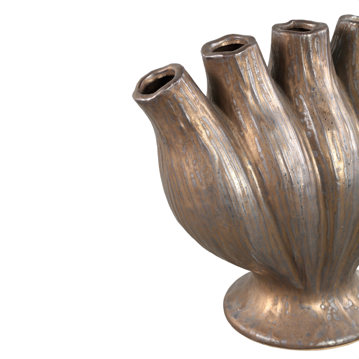 Gylian Bronze Tubes Shaped Ceramic Vase L 33x17.5x30cm PTMD