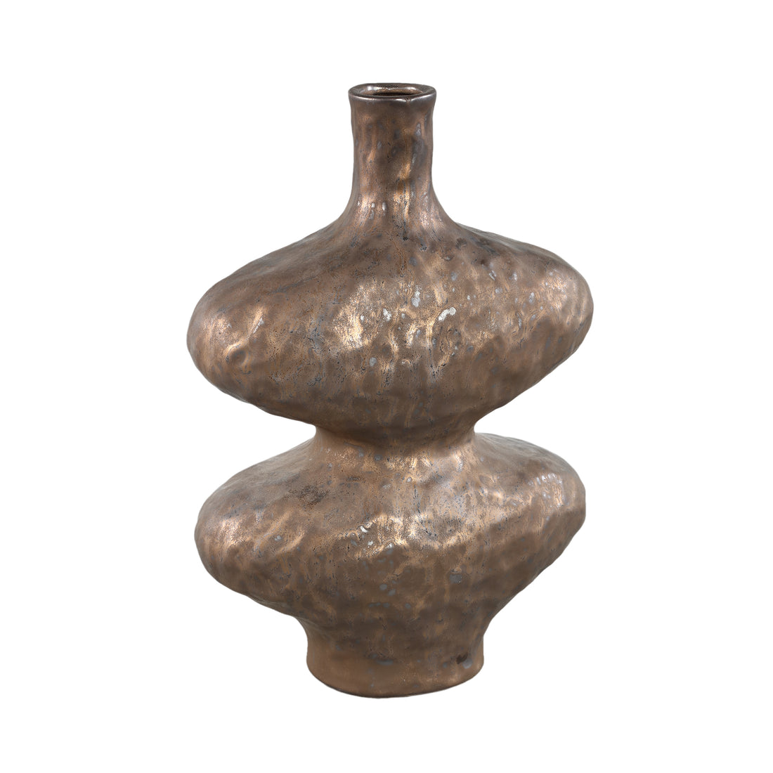 Chelsean Bronze Oval Bulby Shaped Ceramic Vase L 28x16x40cm PTMD