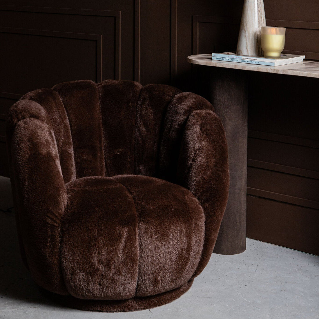 Furia Dark Brown Fauteuil Fur PTMD
