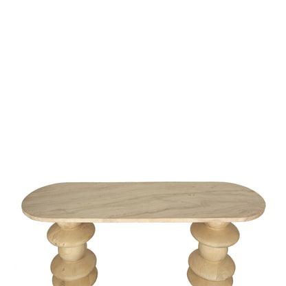 Sidetable Callain Natural Mango Wood  Marble Ovaal PTMD