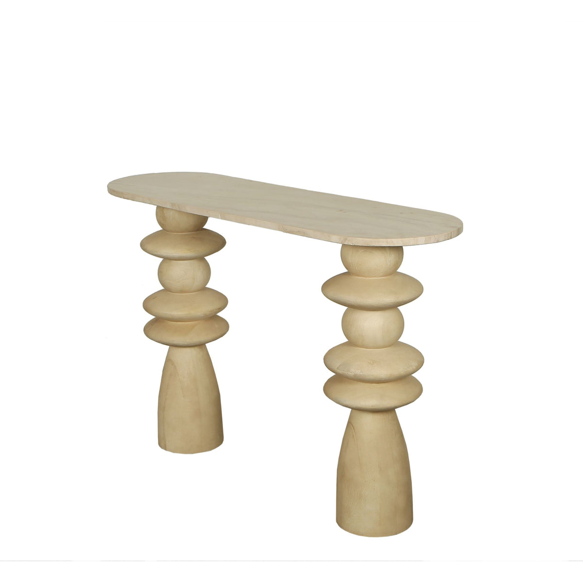 Sidetable Callain Natural Mango Wood  Marble Ovaal PTMD