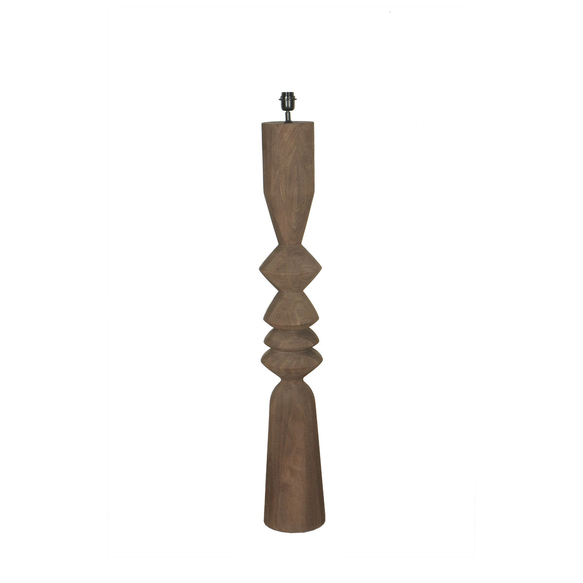 Stehlampe Elaine Braun Mangoholz Runde Basis H130cm PTMD
