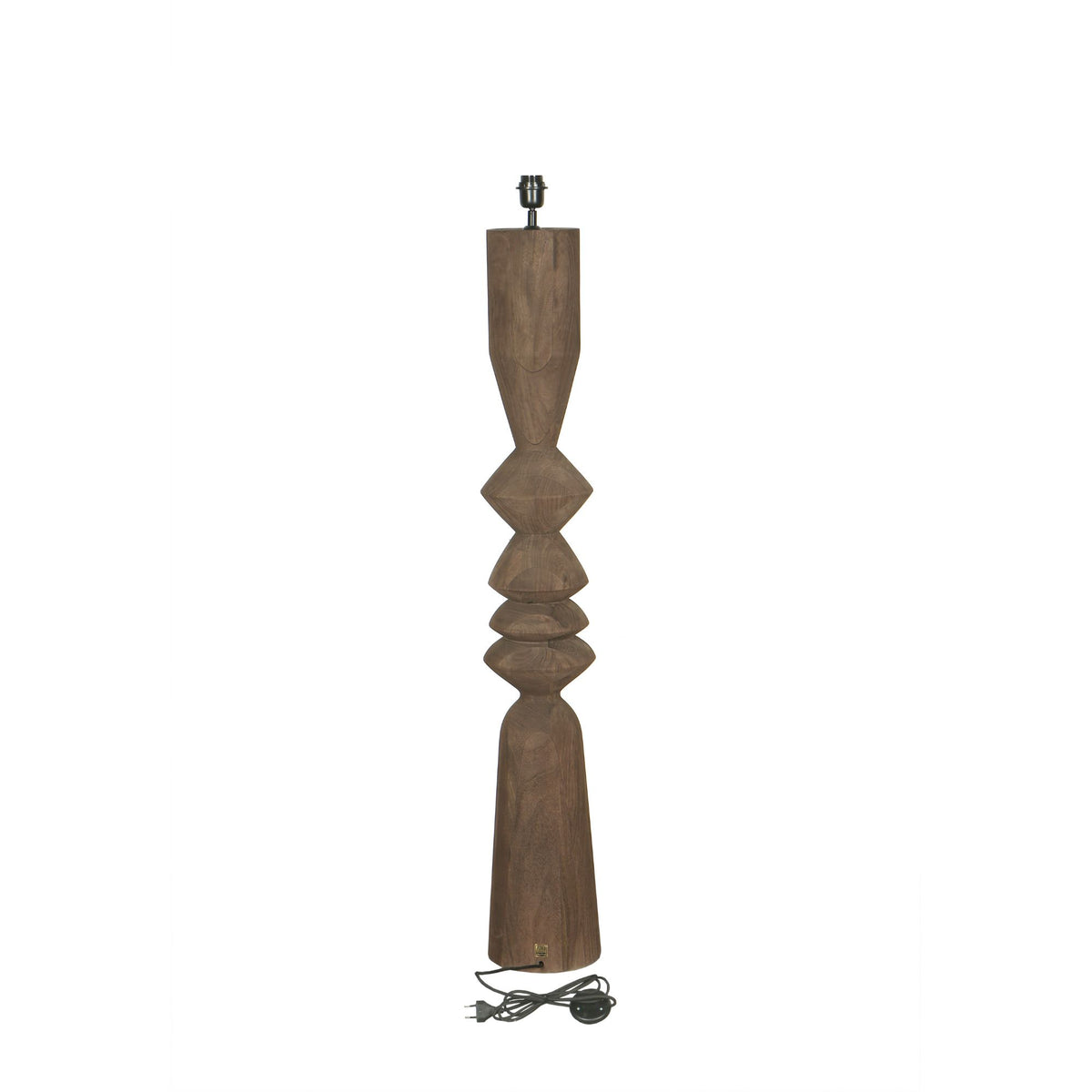 Stehlampe Elaine Braun Mangoholz Runde Basis H130cm PTMD