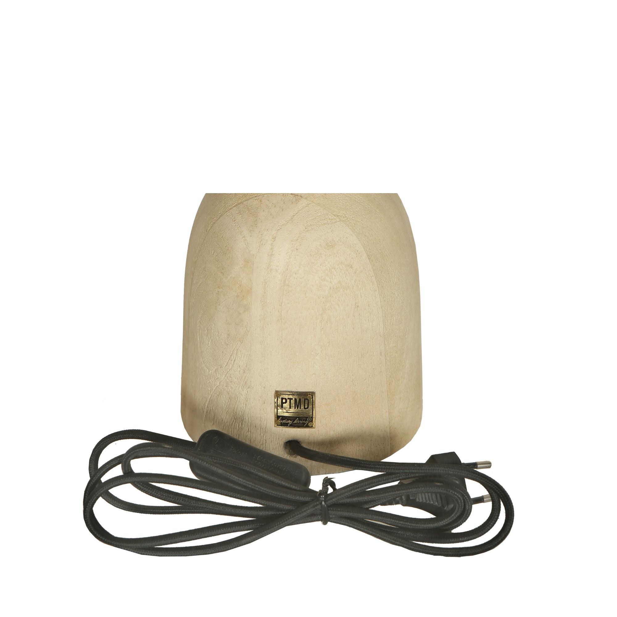 Tafellamp Elaine Naturel Mango Hout Rond Base PTMD
