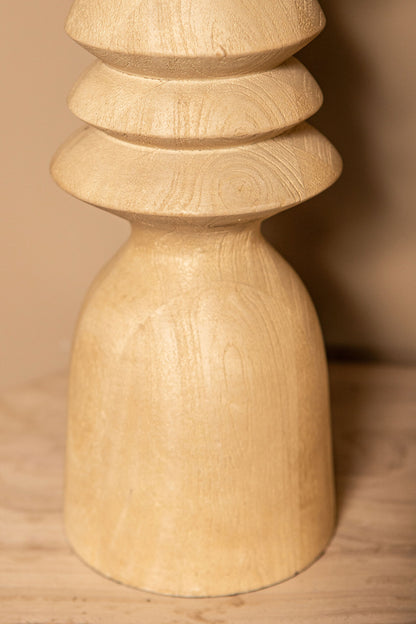 Tafellamp Elaine Naturel Mango Hout Rond Base PTMD