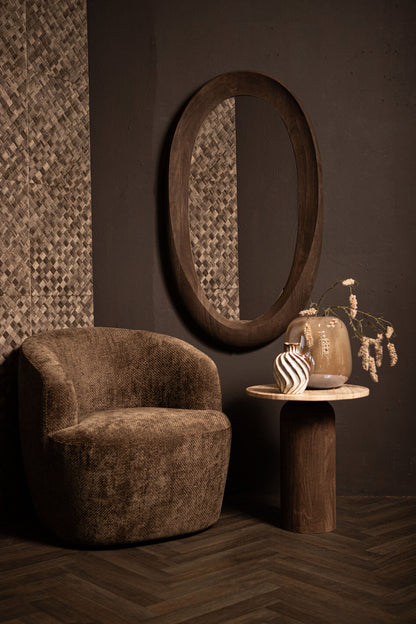 Noam Brown Mango Wood Oval Mirror 68 x 8 x 120 cm PTMD