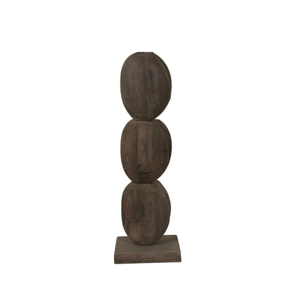 Kodey Brown Mango Wood Circle Shaped Statue PTMD