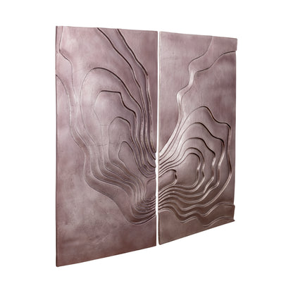 Erike Bronze-Aluminium-Wandpaneel Wave in 2 Teilen PTMD