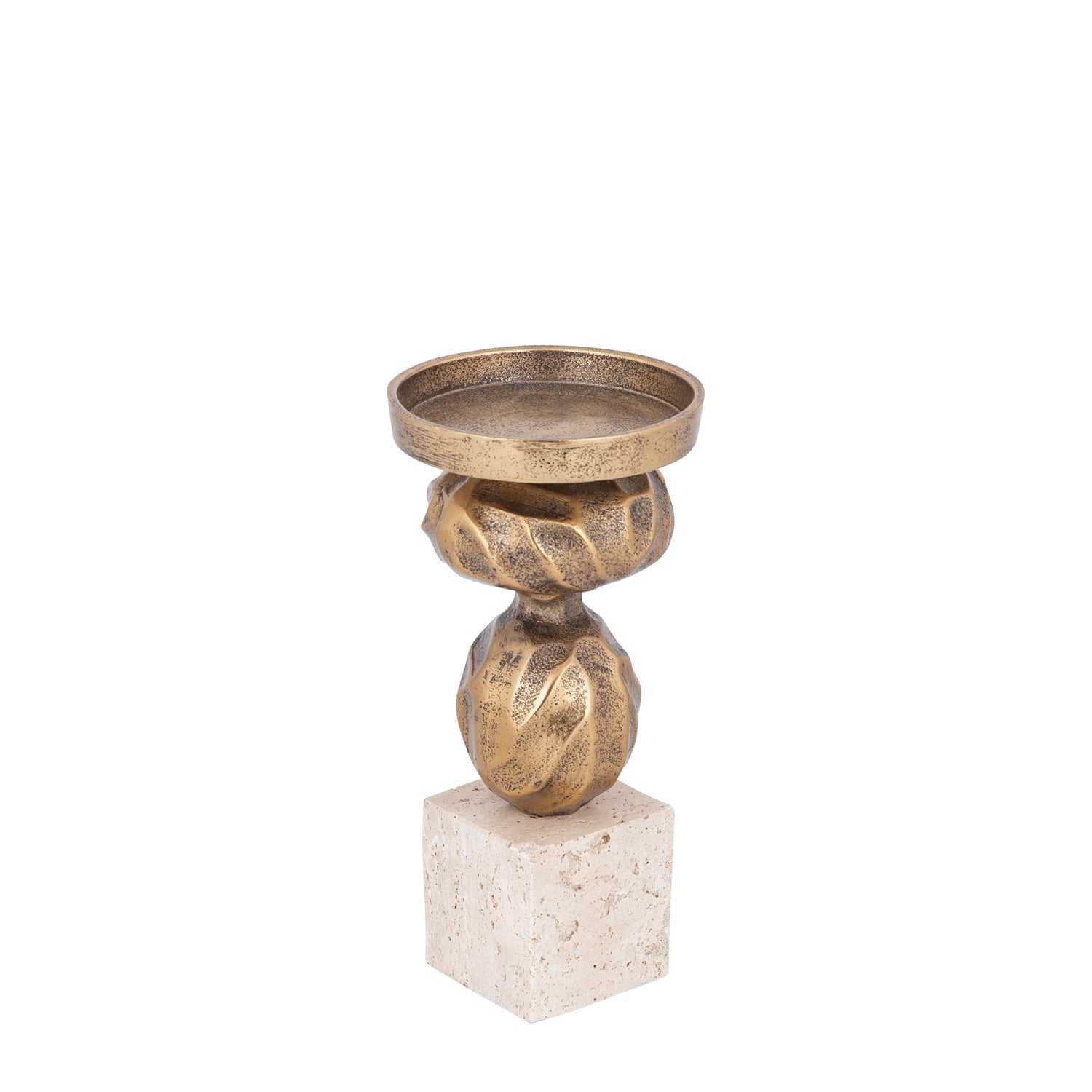 Malines Gold Casted Alu Candleholder On Base S PTMD
