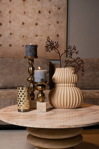 Malines Gold Casted Alu Candleholder On Base S PTMD
