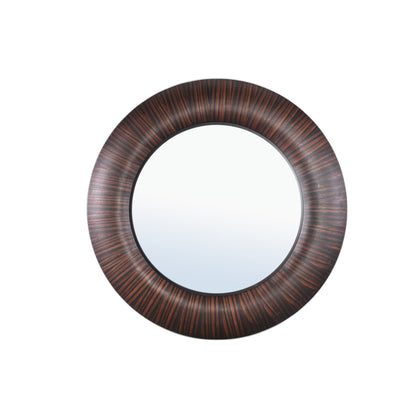 Gezzy Brown Wooden Mirror Thick Frame Round 110.5 x 5.5 x 110.5cm PTMD