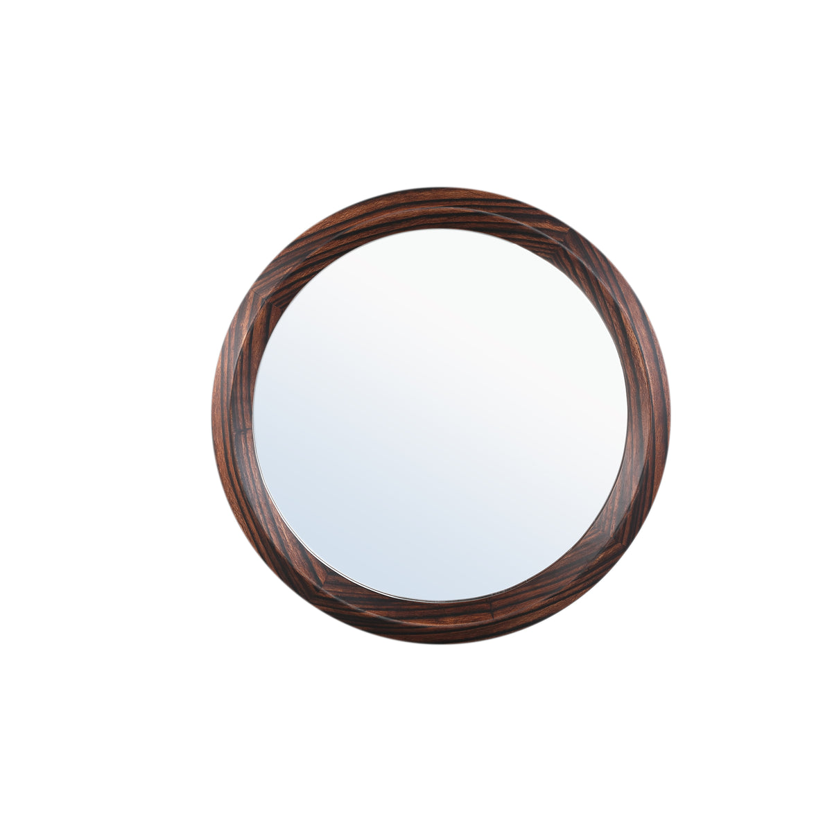 Nibbi Brown Wooden Mirror Twist Round Frame 65x5x65cm PTMD