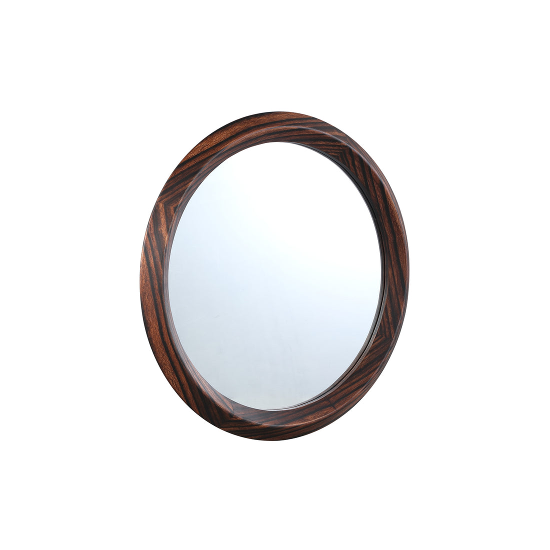 Nibbi Brown Wooden Mirror Twist Round Frame 65x5x65cm PTMD