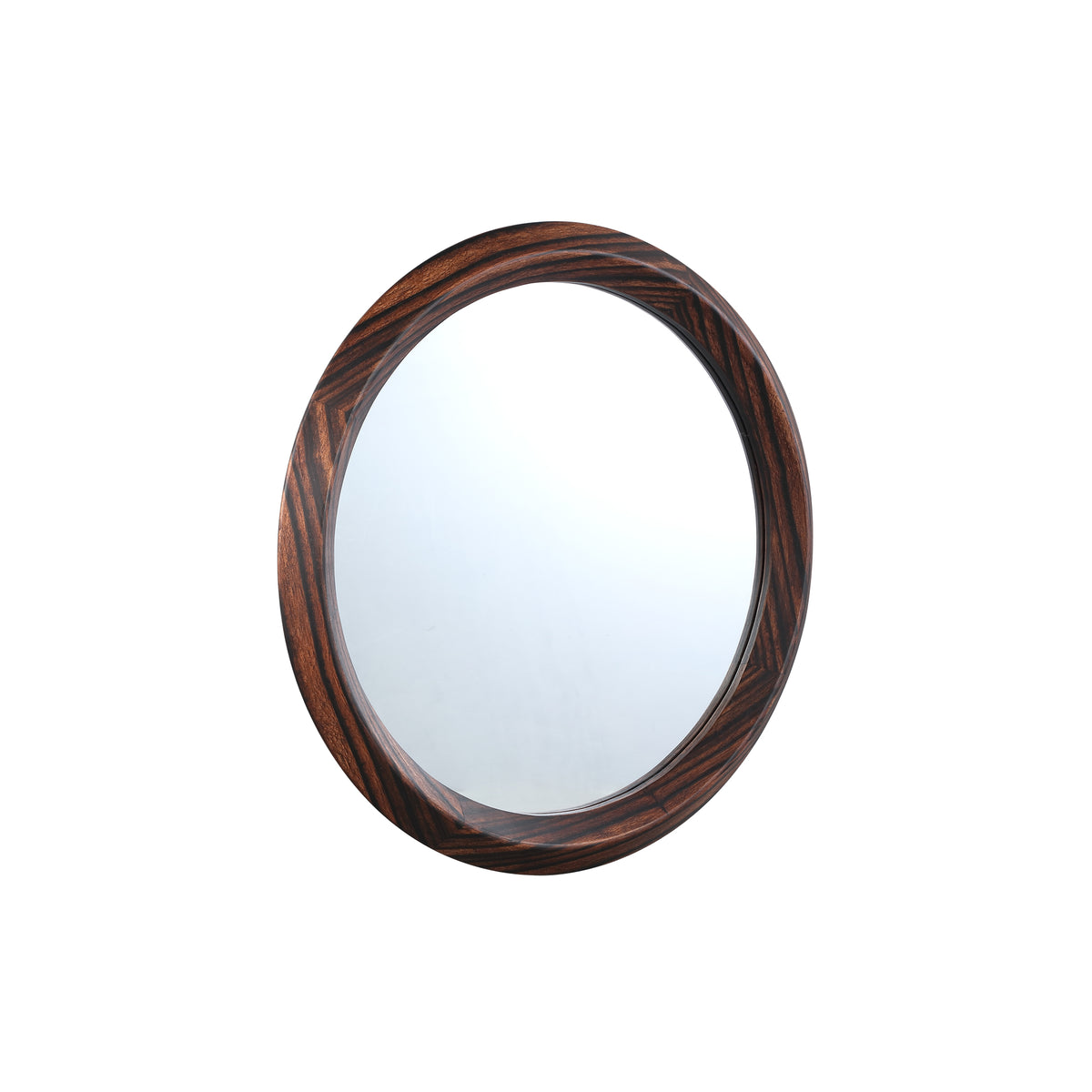 Nibbi Brown Wooden Mirror Twist Round Frame 65x5x65cm PTMD
