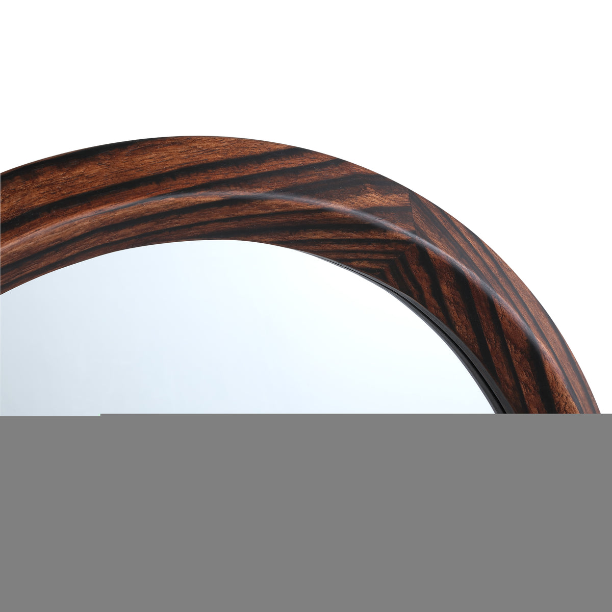 Nibbi Brown Wooden Mirror Twist Round Frame 65x5x65cm PTMD