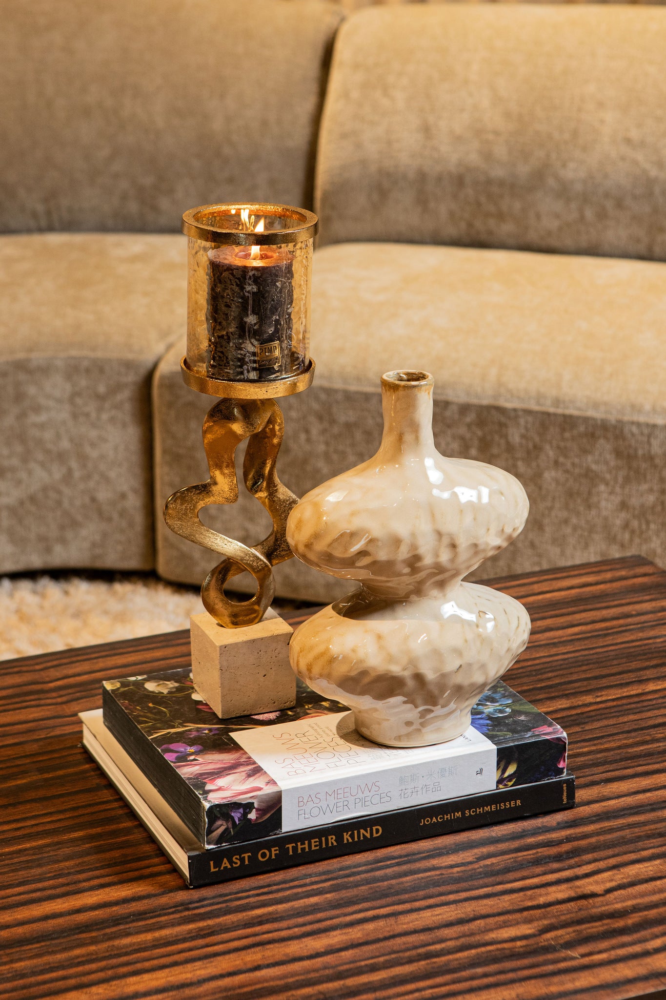 Tiess Brown Wooden Veneer Coffeetable 2 Drawers PTMD