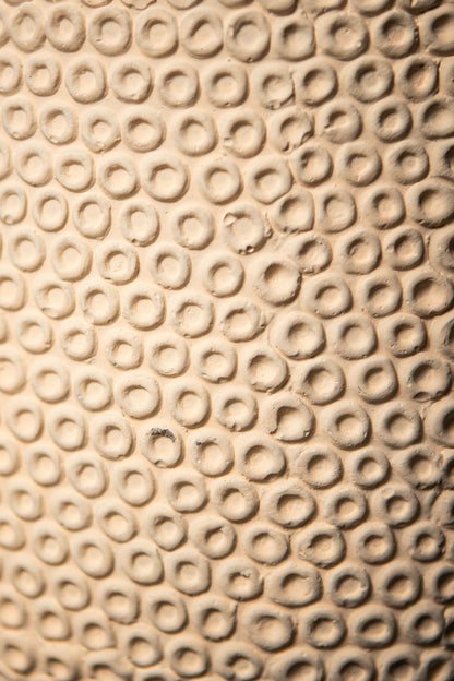 Laim Cream Cement Round Pot Dots Pattern BaseXXL Dia40xH40cm PTMD