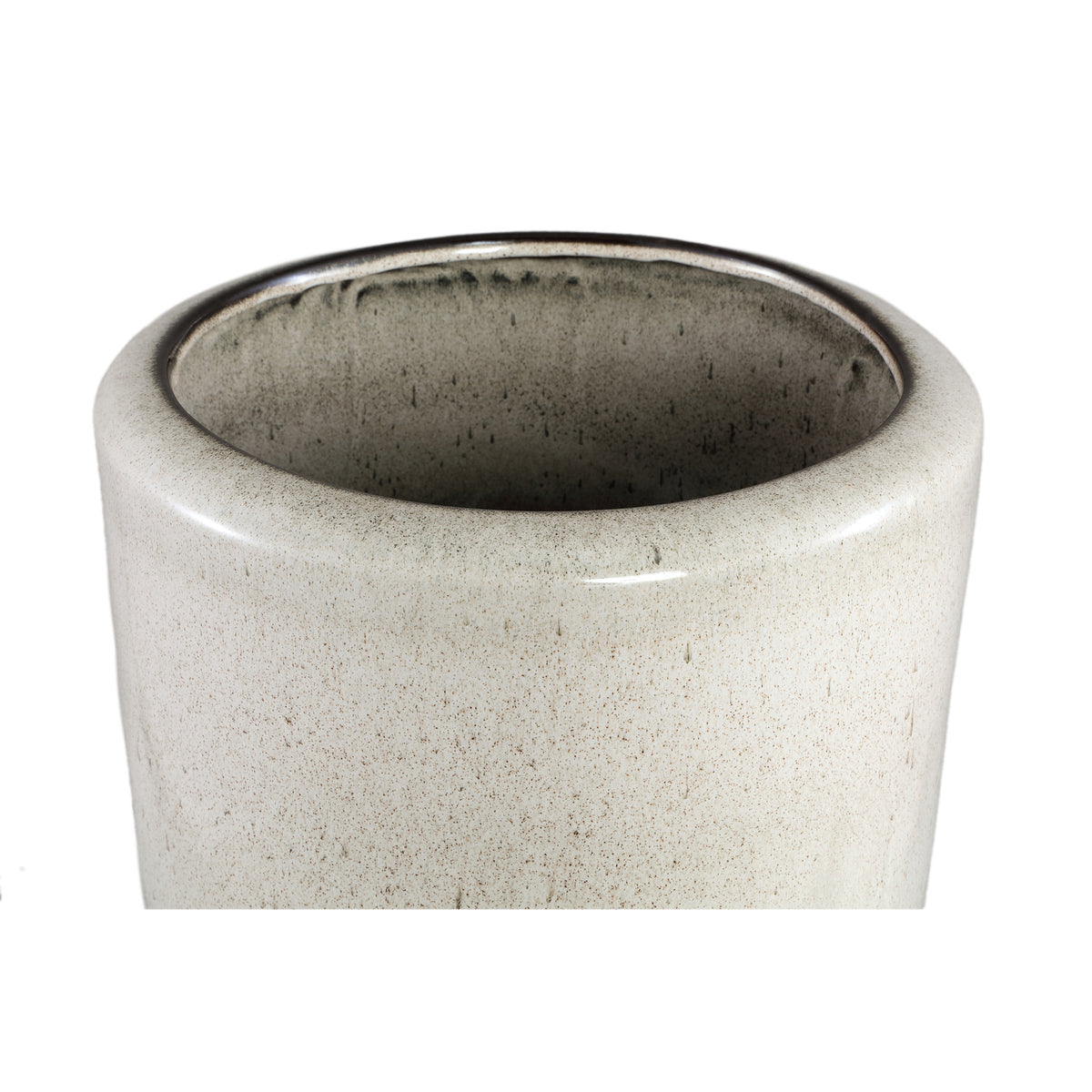 Kyleigh Beiger runder Keramiktopf Glatt Hoch L 35.x58cm PTMD