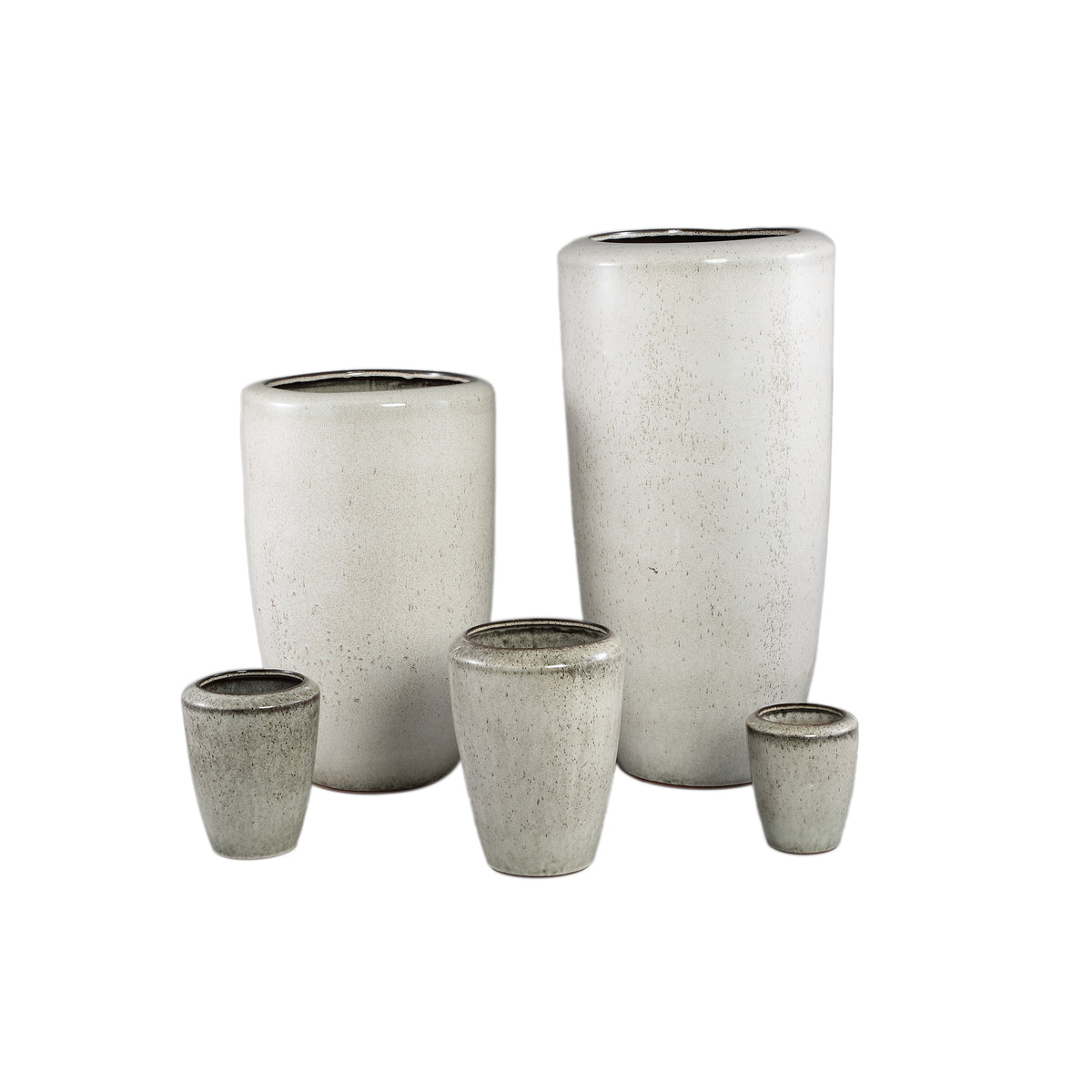 Kyleigh Beiger runder Keramiktopf Glatt Hoch L 35.x58cm PTMD