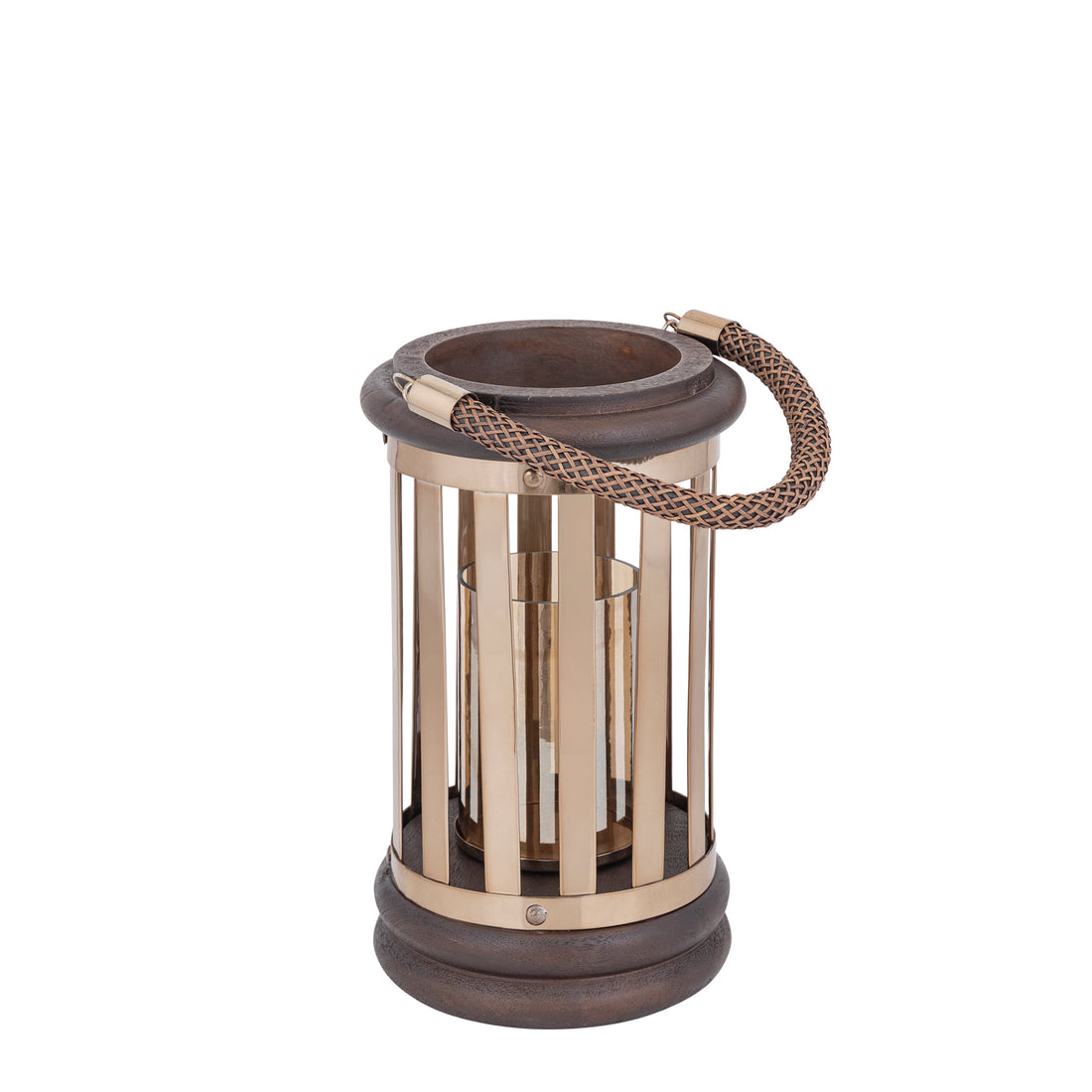 Sjorsh BrownGold Mango Wood St. Steel Lantern S PTMD