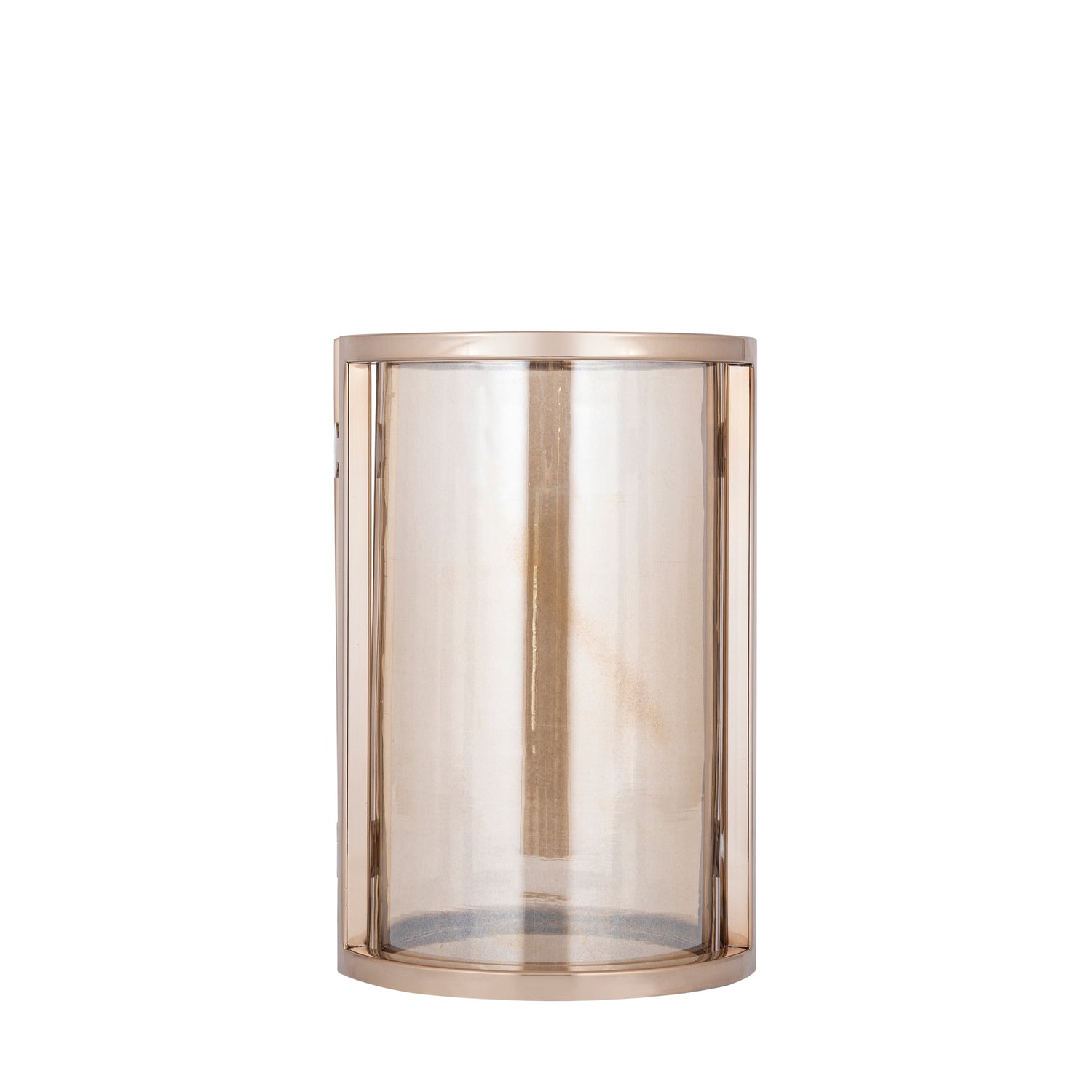 Windlicht Jarie Bruin/Goud Roestvrijstaal Frame Small PTMD