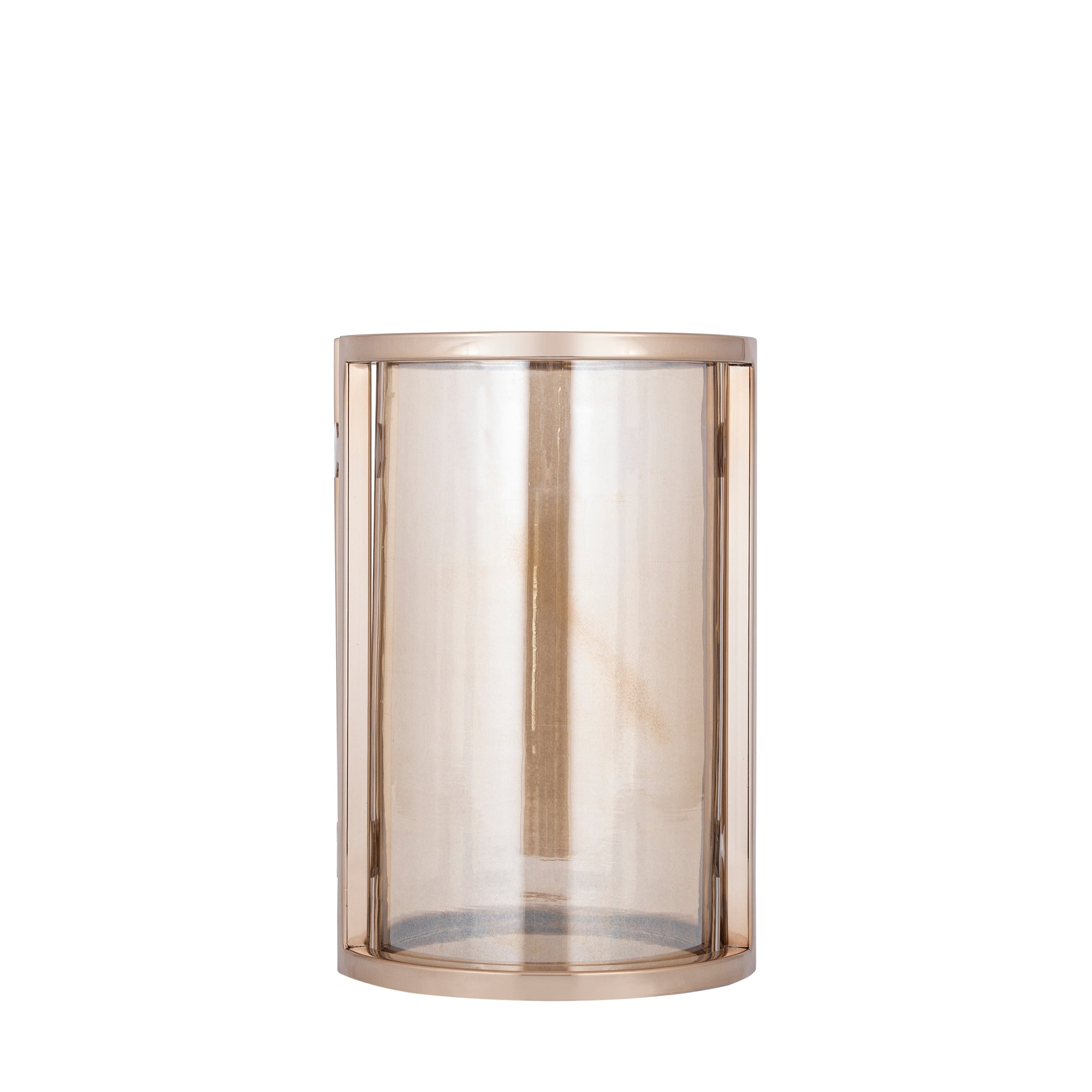 Windlicht Jarie Bruin/Goud Roestvrijstaal Frame Small PTMD