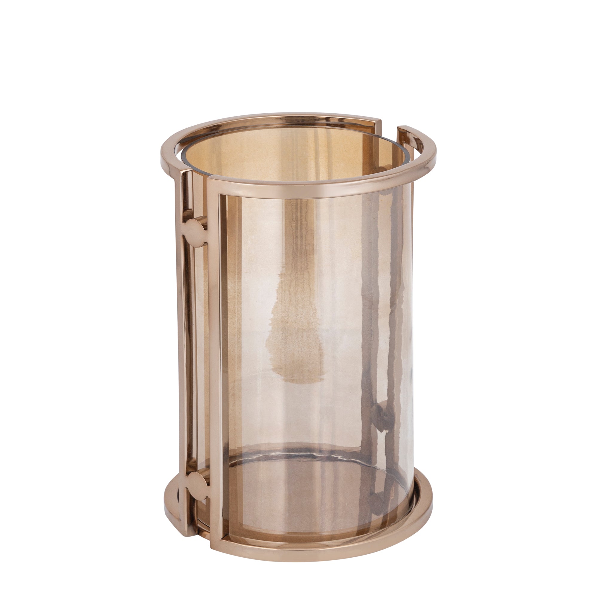 Windlicht Jarie Bruin/Goud Roestvrijstaal Frame Large PTMD