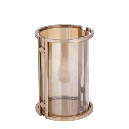 Windlicht Jarie Bruin/Goud Roestvrijstaal Frame Large PTMD