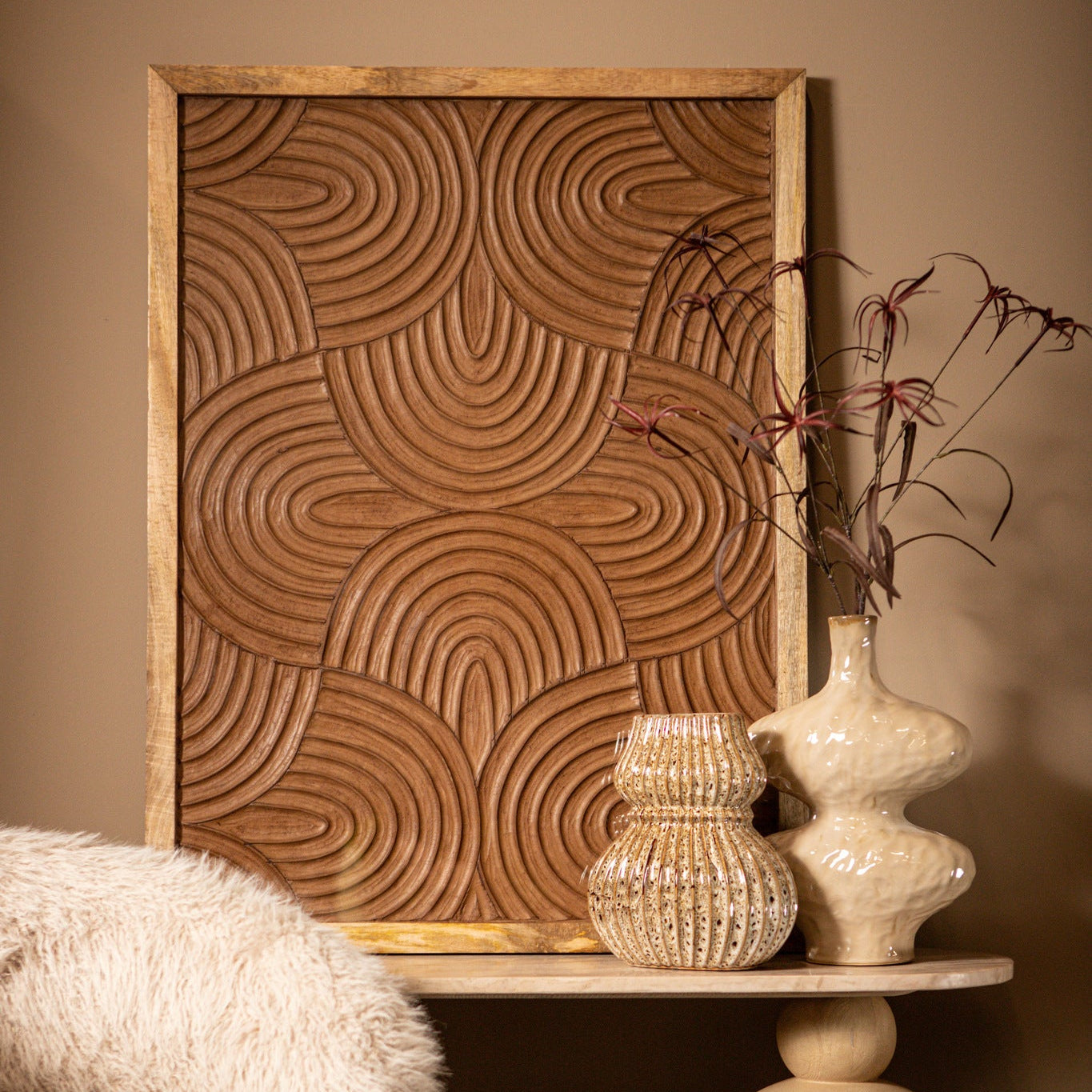 Wandpaneel Elasah Swirl Patroon Hout Bruin PTMD
