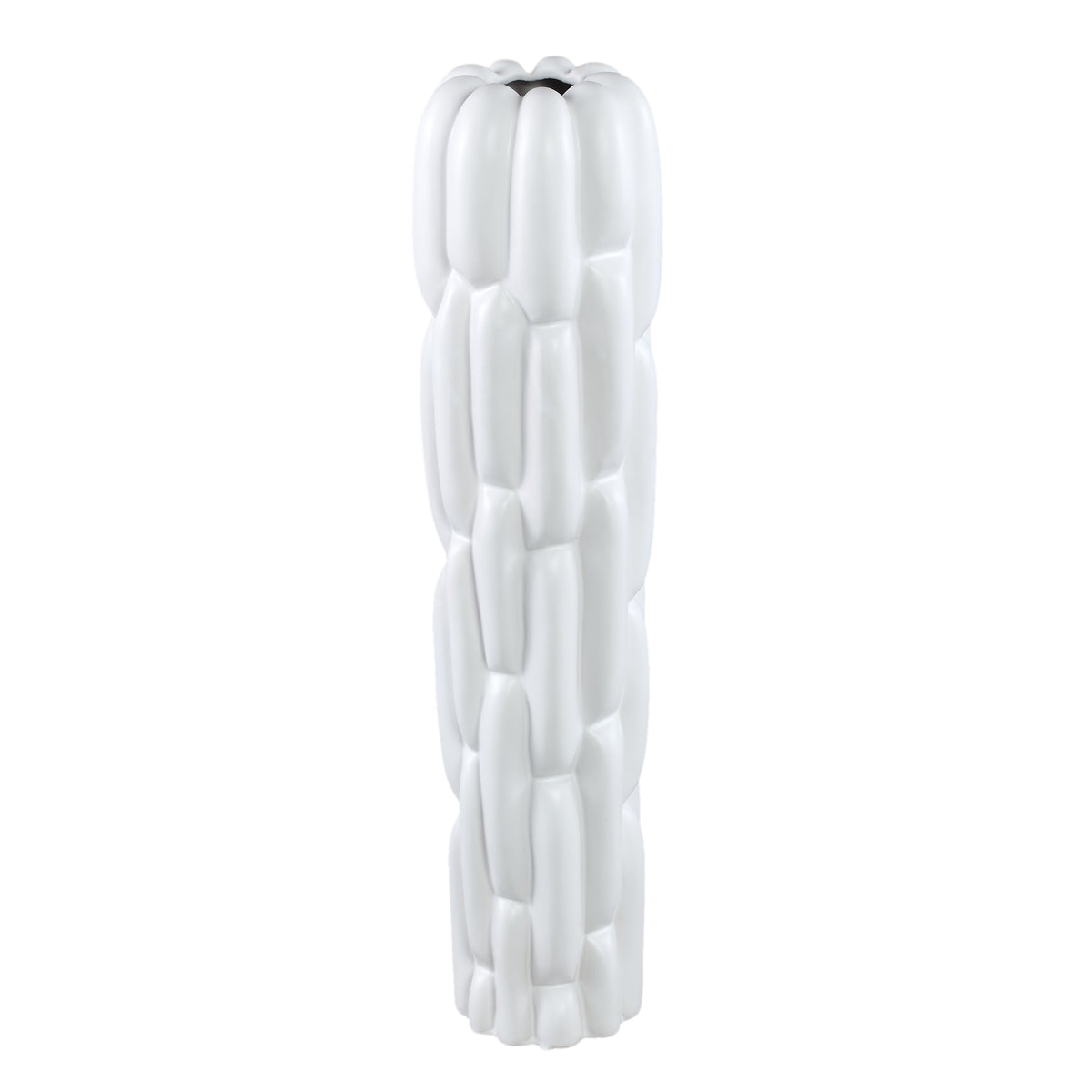 Seanis White Round Ceramic Vase Block Pattern L L17xB17xH71cm PTMD