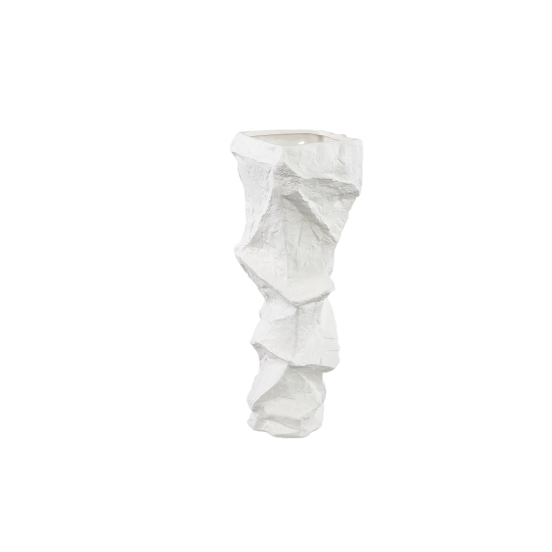 Kellie White Ceramic Organic Shaped Vase Low 15,5x38cm PTMD