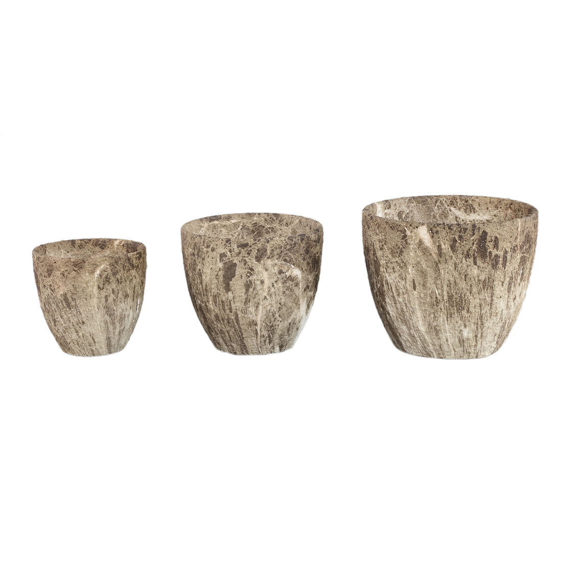 Miah Brown Keramik-Topf-Set in Marmoroptik, 3-teilig, S, PTMD