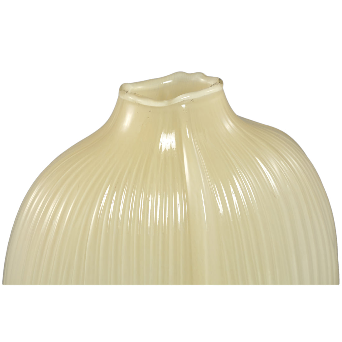 Vaas Jalisia Creme Glas Ovaal Ribbel Hoog PTMD