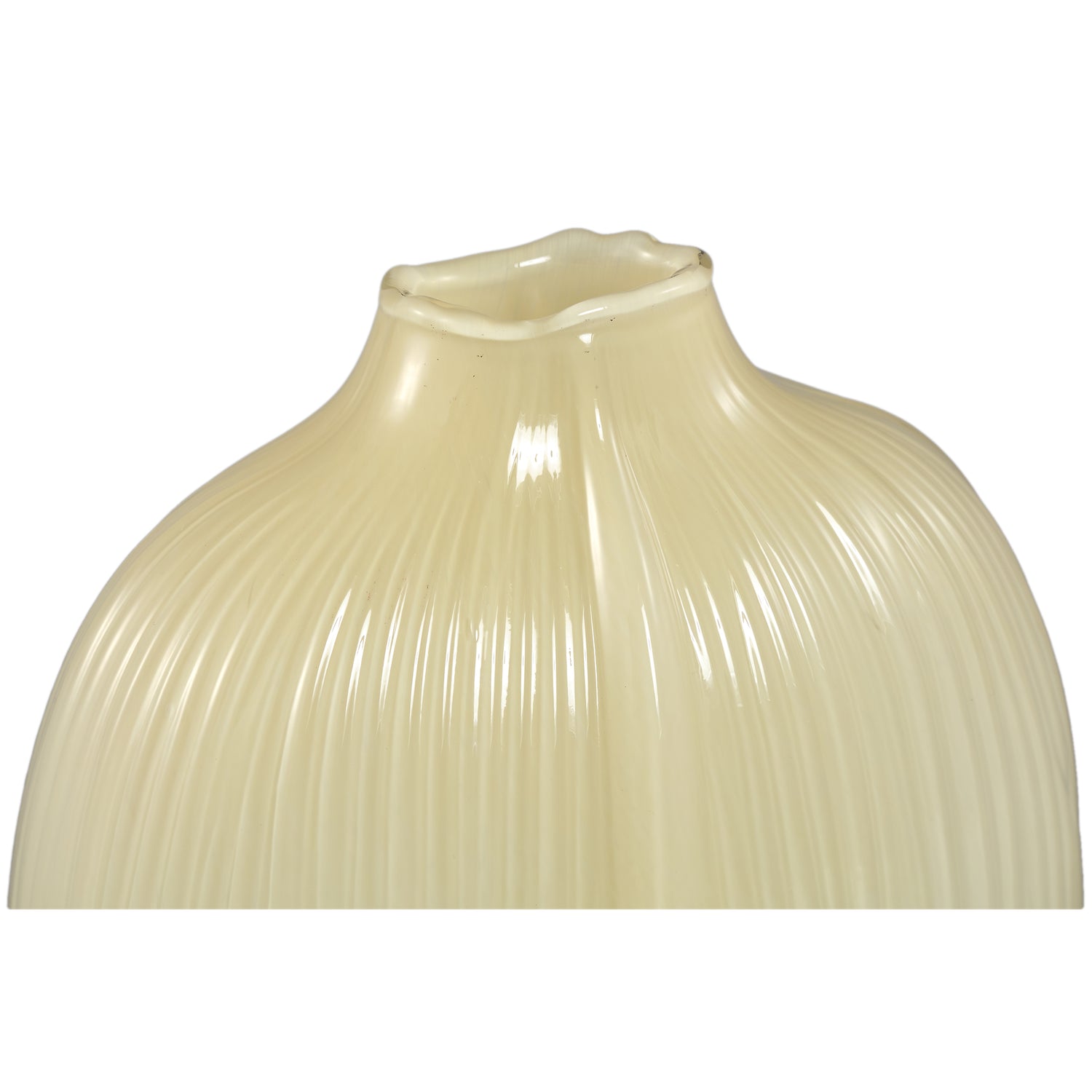 Vaas Jalisia Creme Glas Ovaal Ribbel Hoog PTMD