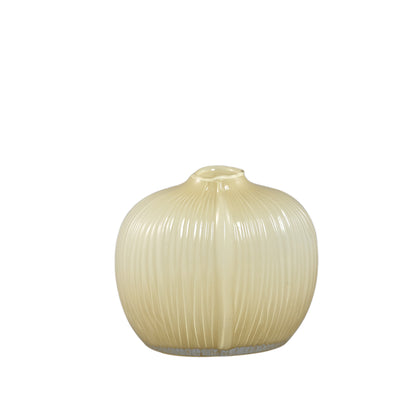 Vaas Jalisia Creme Glas Ovaal Ribbel Laag PTMD