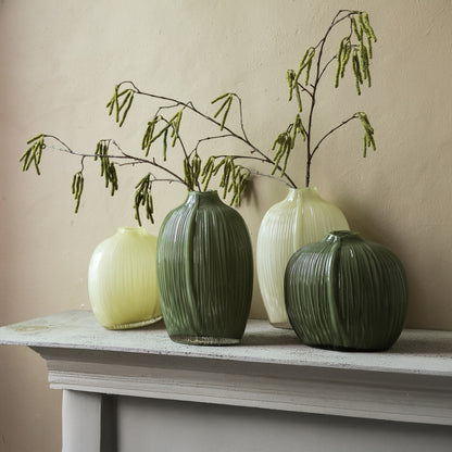 Vaas Jalisia Creme Glas Ovaal Ribbel Laag PTMD