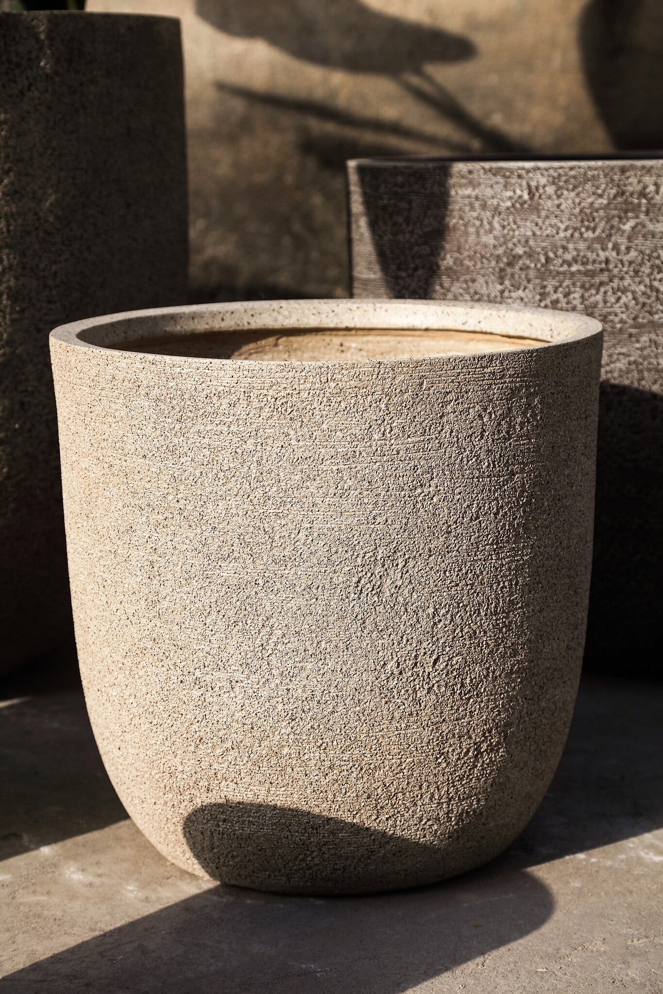 Delsey Beige GRC Structure Pot Set Of 4 PTMD