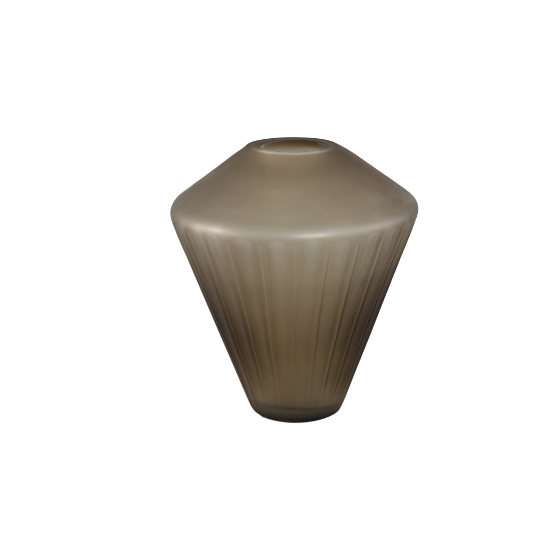 Vaas Damiri Brown Glass Handcut Vase Lines M PTMD