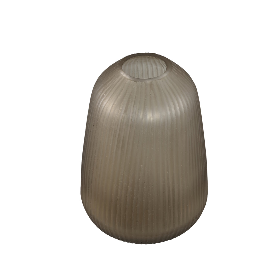 Vaas Marria Bruin Glas Ribbel Rond Medium PTMD